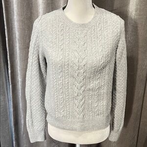 Hippie Rose Heather Gray Cable Knit Sweater